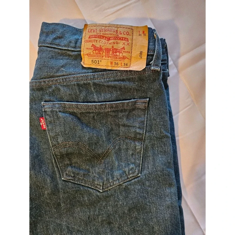 Vtg Levi's 501XX Button Fly Straight Jeans Men's 34 x‎ 33 (tag 36x34)